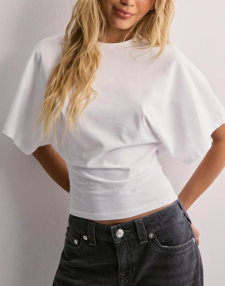| Cinched Waist Cropped T-Shirt