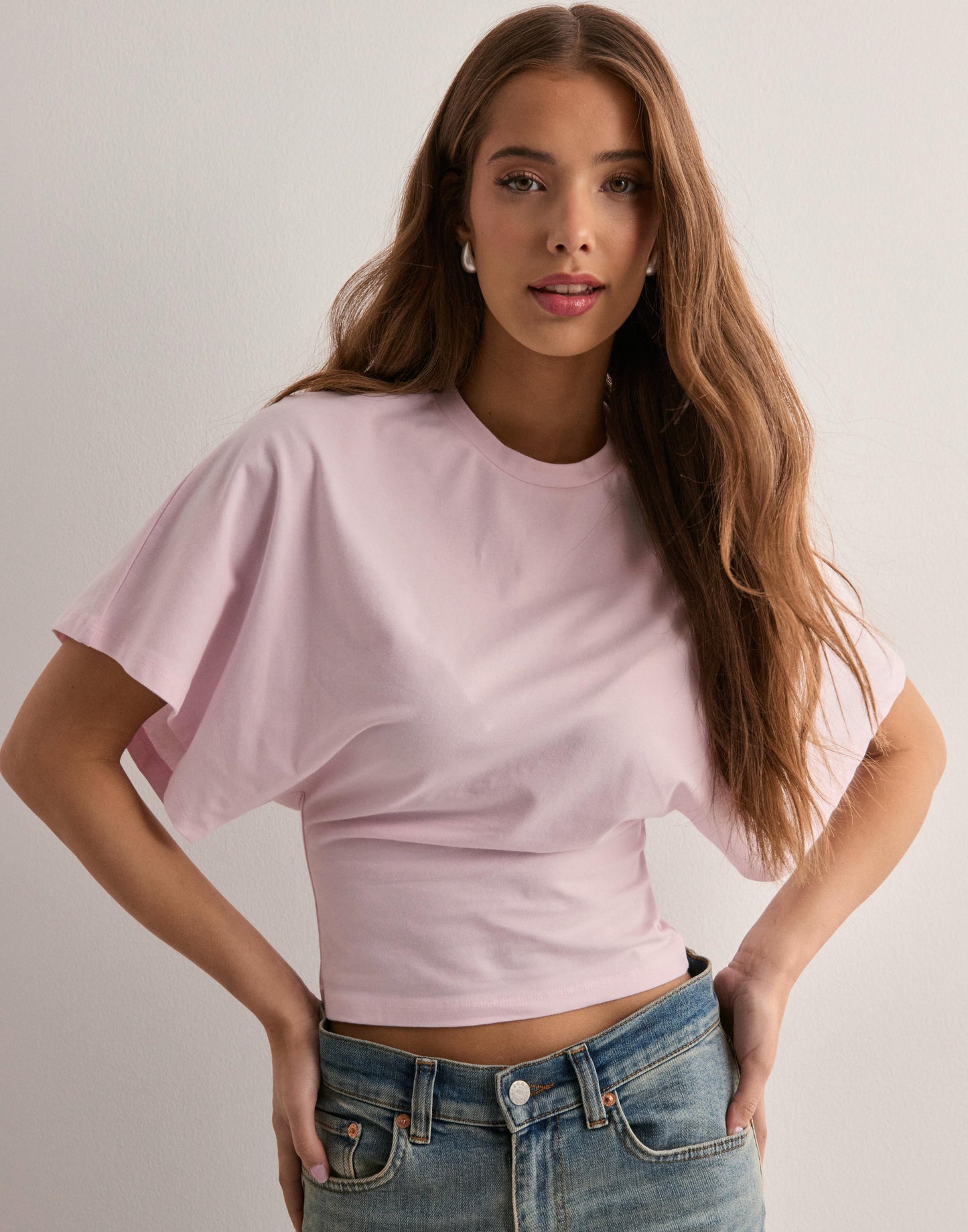 | Cinched Waist Cropped T-Shirt