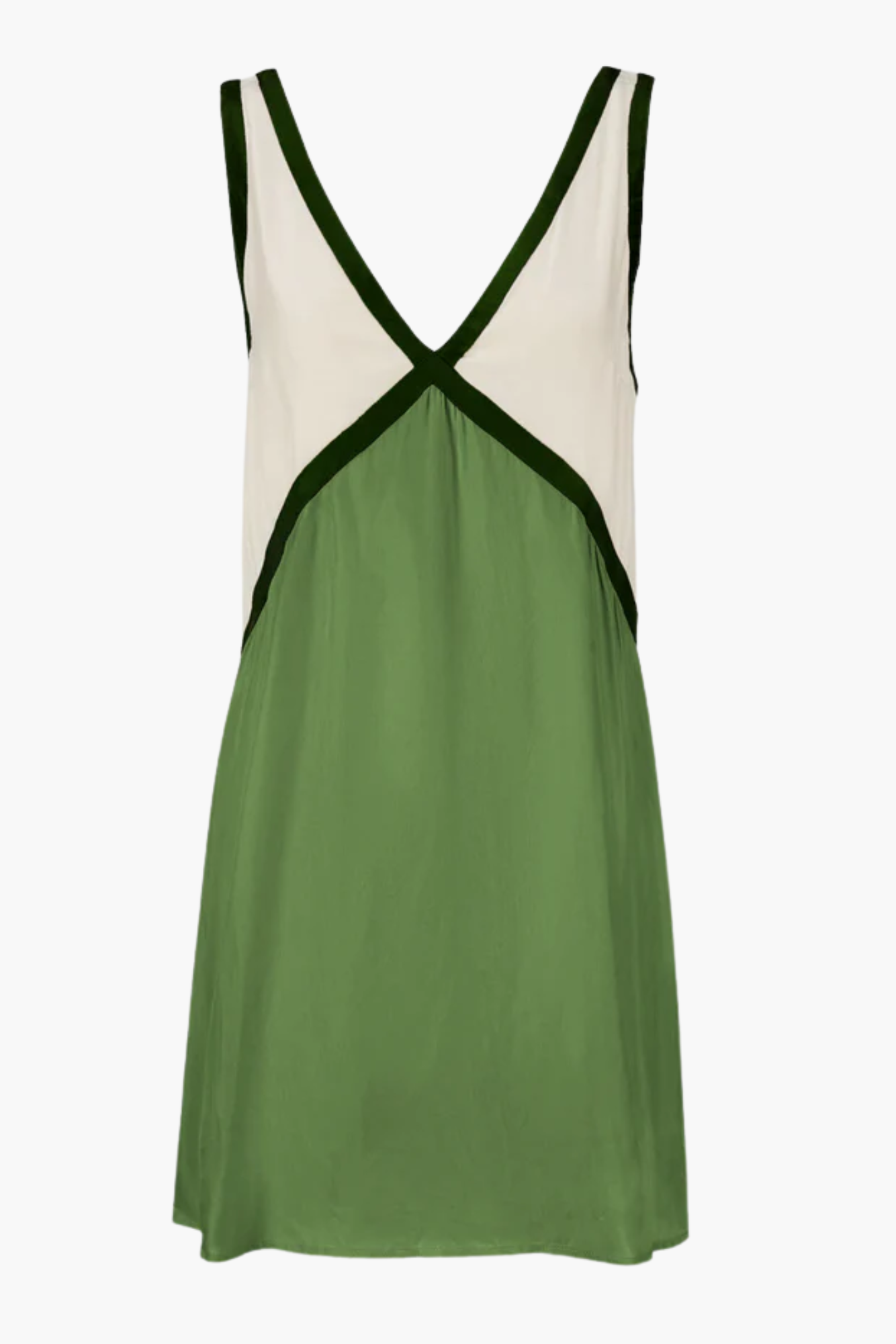 | Colour-block V-neck mini dress