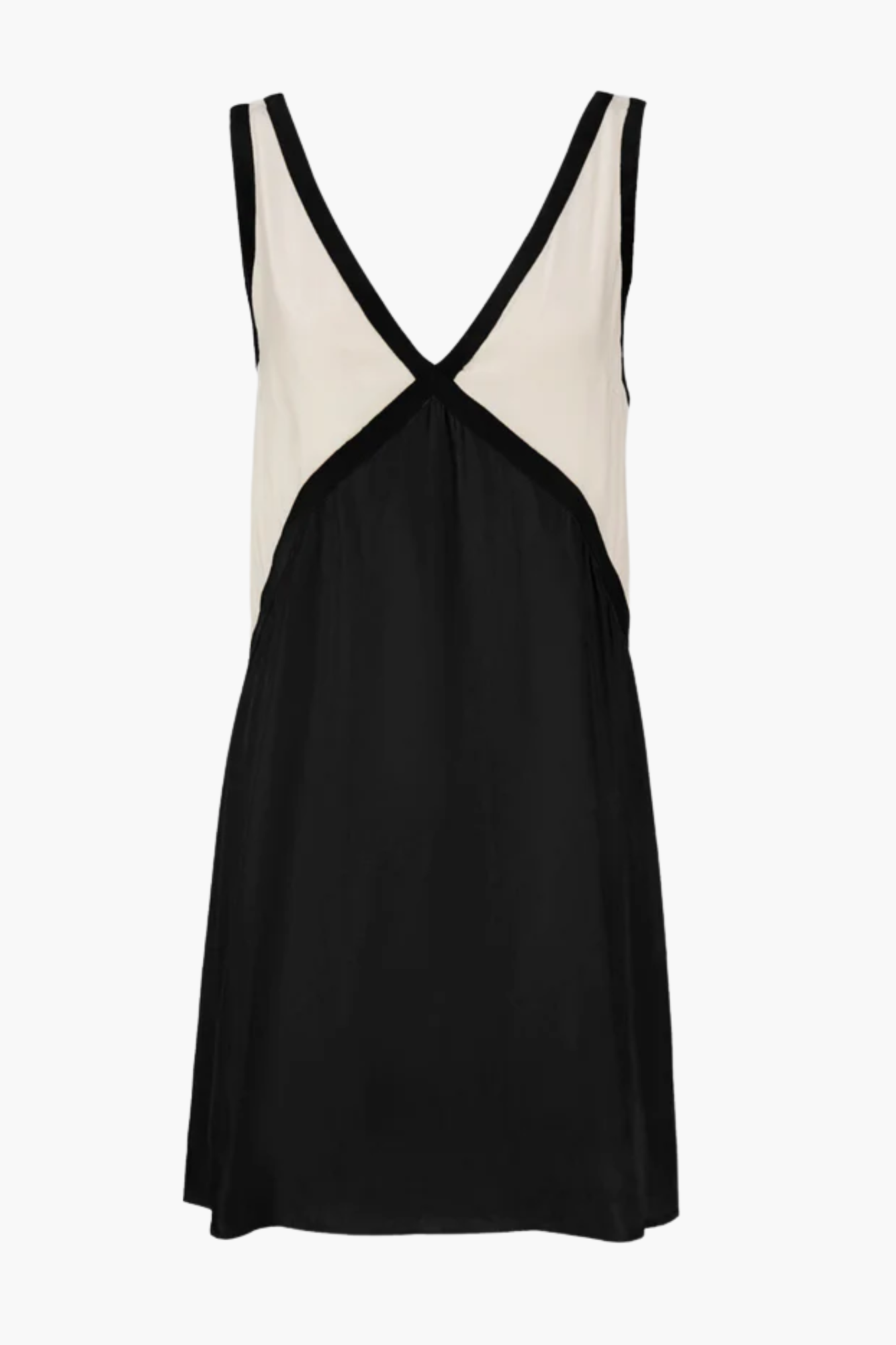 | Colour-block V-neck mini dress
