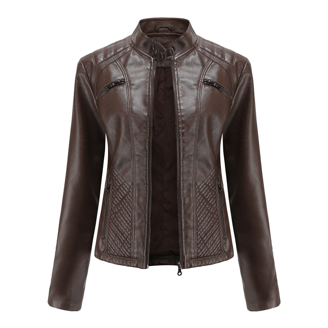 | Women’s Classic Zip-up Biker Jacket
