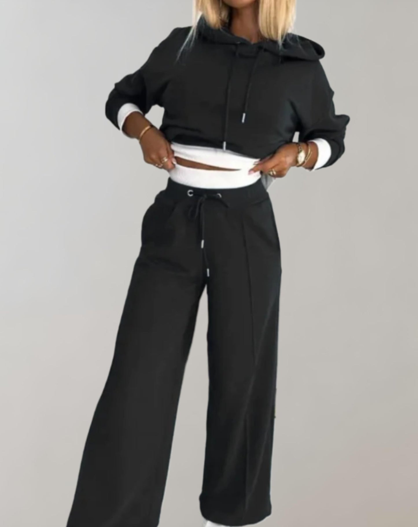 The Alice Set — Cropped Hoodie & Wide-Leg Joggers