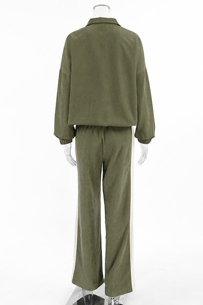 Contrast Stand Neck Tracksuits