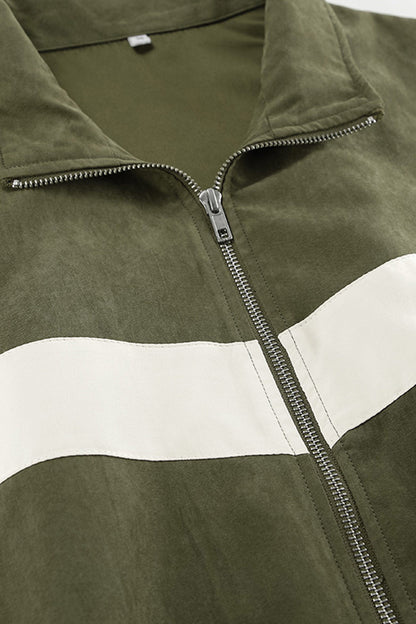 Contrast Stand Neck Tracksuits