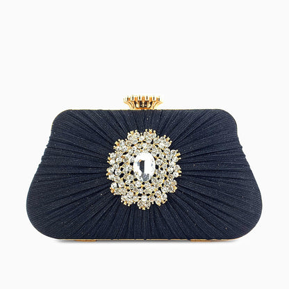 Anya Rhinestone Pleated Handbag
