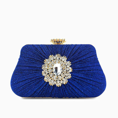 Anya Rhinestone Pleated Handbag