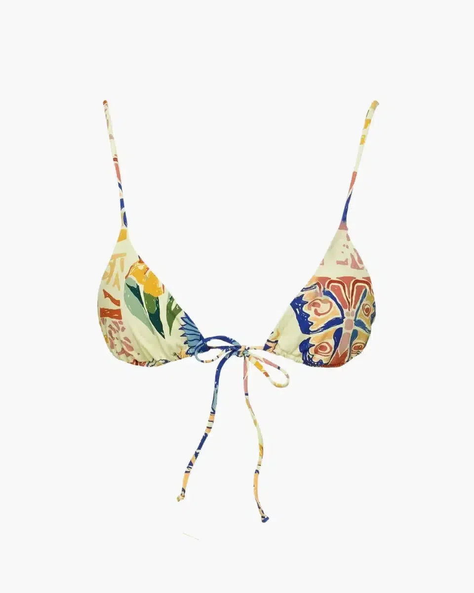 | Adjustable Fit Tie-Front Triangle Bikini Top