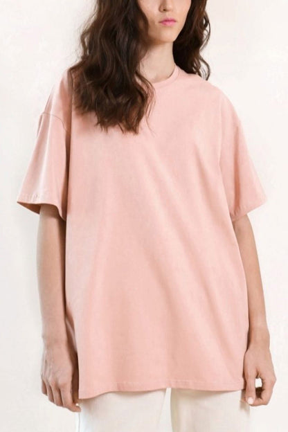 Cotton Solid Loose T-shirt