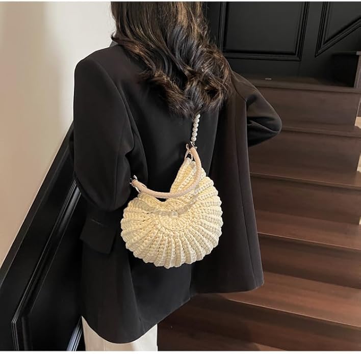 Atelier Crochet Shell Bag | Handcrafted Pearl Detail