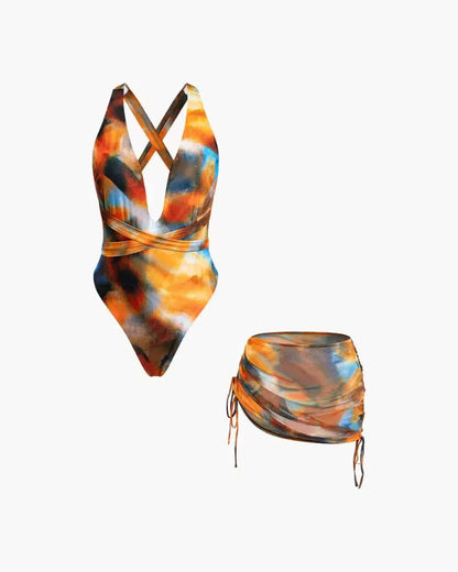 | Sleek Fit Cross-Back Swimsuit Set