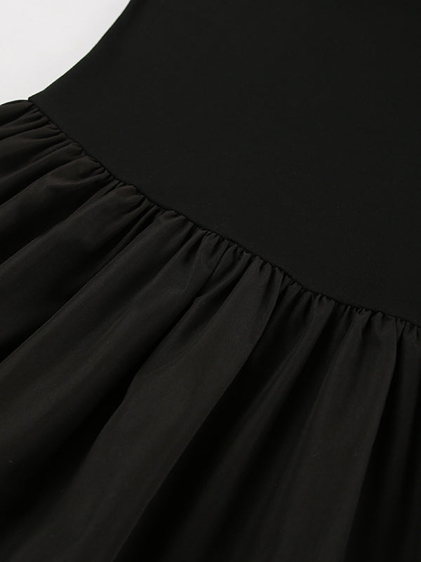 A-Line Sleeveless Solid Color Split-Joint Round-Neck Maxi Dresses