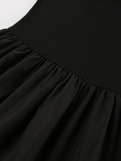 A-Line Sleeveless Solid Color Split-Joint Round-Neck Maxi Dresses