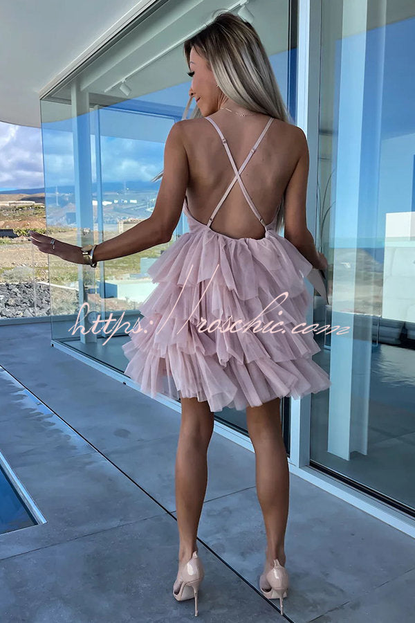 Forever My Love Tiered Tulle Mini Dress