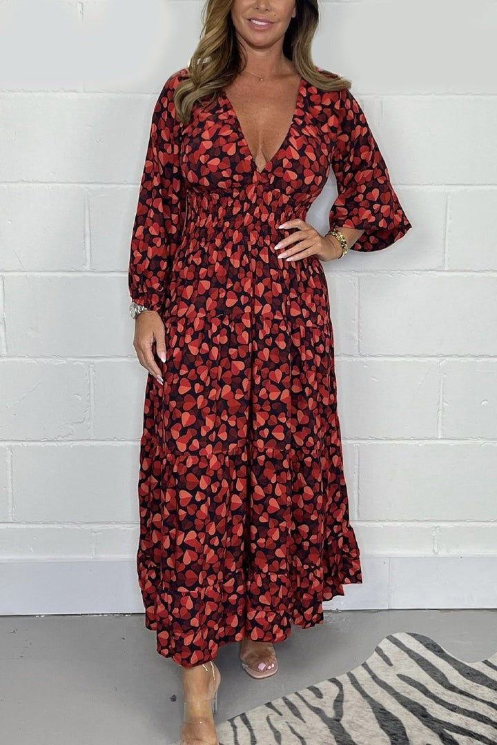 Heart Smocked Maxi Dress