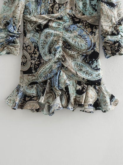 Paisley Print Mini Dress