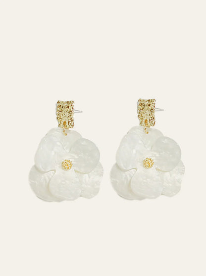 Golden Floral Dangle Earrings