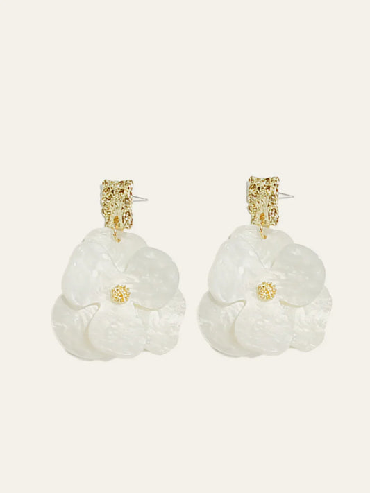 Golden Floral Dangle Earrings