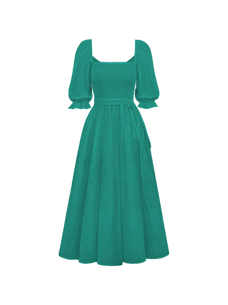 SUNSET SANDS TWO WAY WEARABLE MIDI DRESS - TEAL