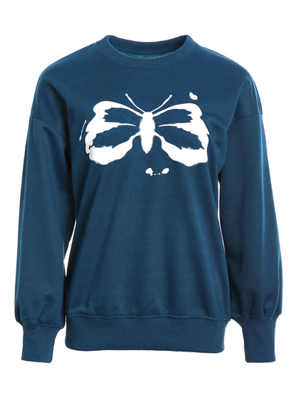 Splash Butterfly Print Sweatshirt