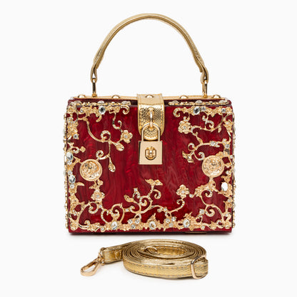 Red Acrylic Box Handbag