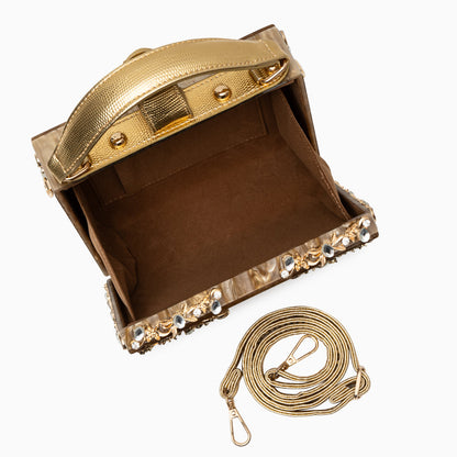 Gold Acrylic Box Handbag