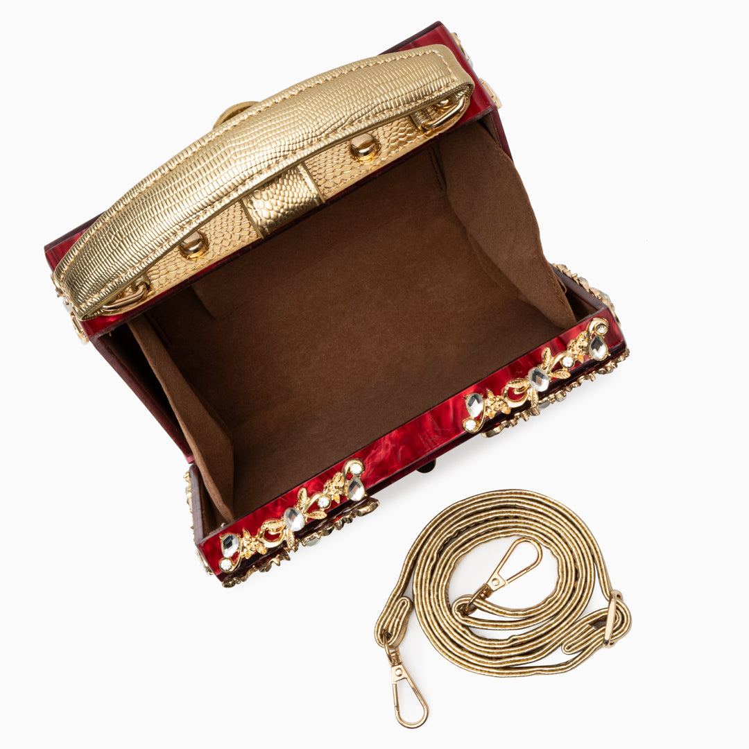 Red Acrylic Box Handbag