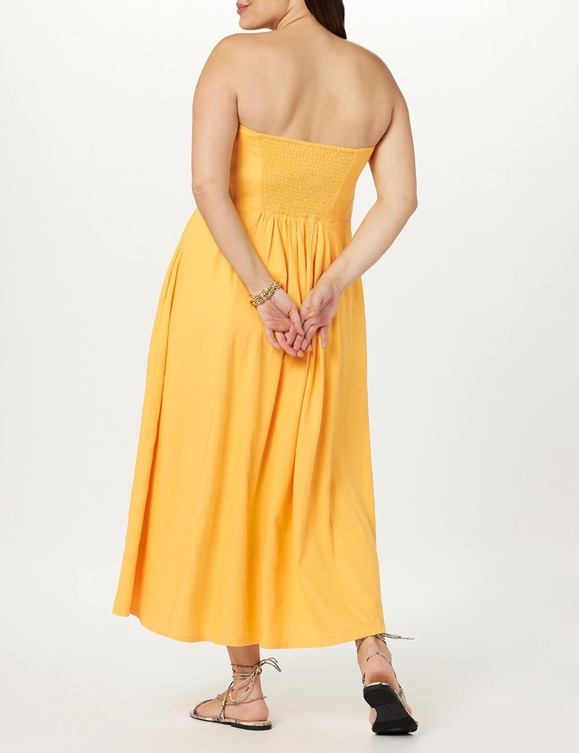 Strapless Linen Maxi Dress