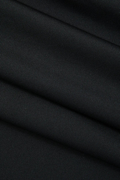 Bayley Solid Black Ruffle Hem Ruched Tube Maxi Dress