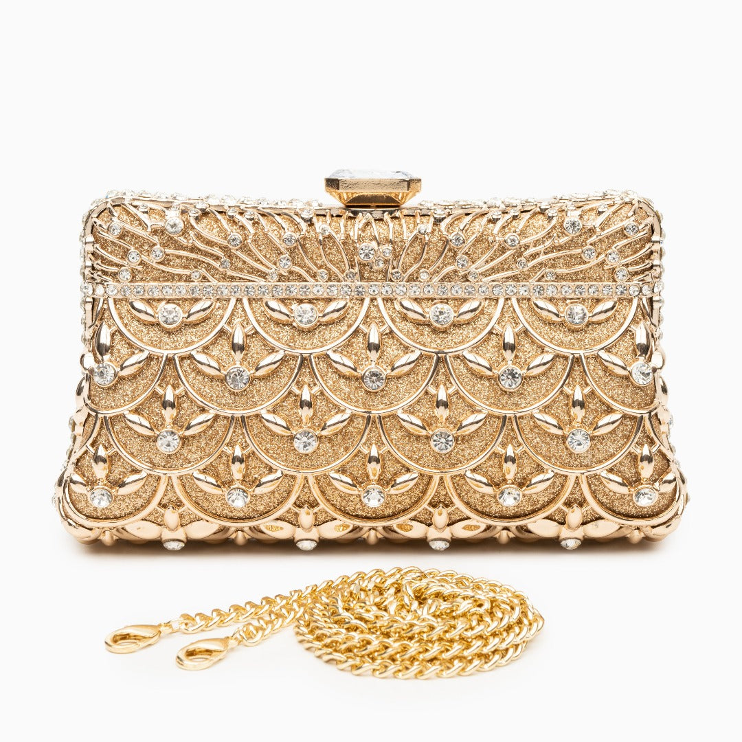 Rhinestone-Embellished Clutch by Angelina