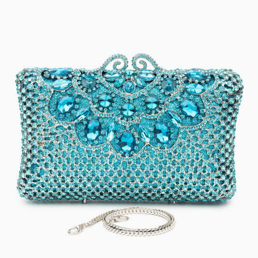 Rhinestone-Embellished Venus Clutch Bag