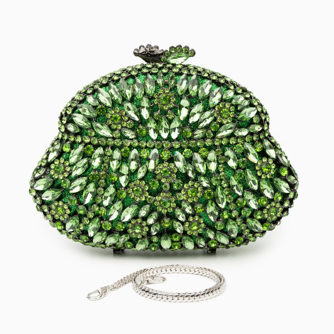 Green Ophelia Crystals Clutch