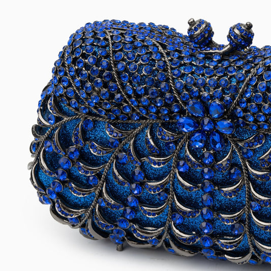 Blue Rhinestones Clutch Bag by Alyssa