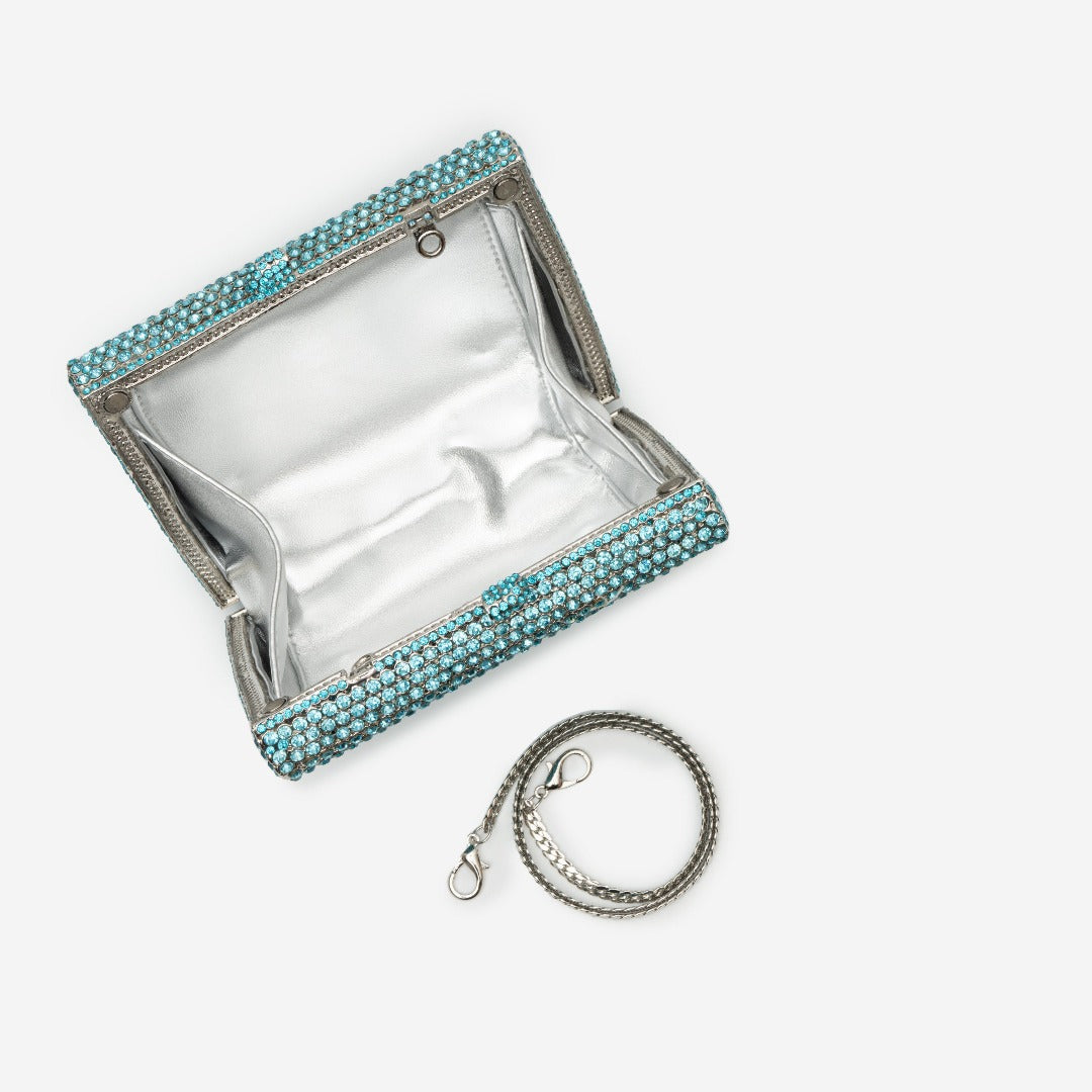 Sky Blue Victoria Crystals Clutch