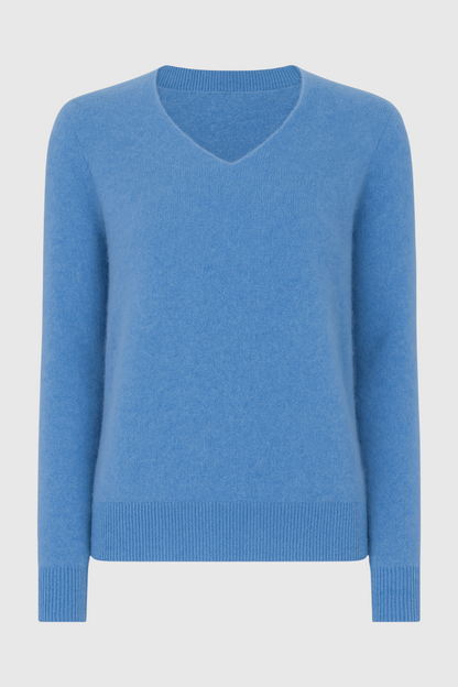 Cashmere V-Neck Sweater | Long Sleeve Knit, Slim Fit, Seamless Finish