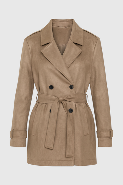 Belted Trench Jacket | Double Breasted, Notched Lapel, Regular Fit