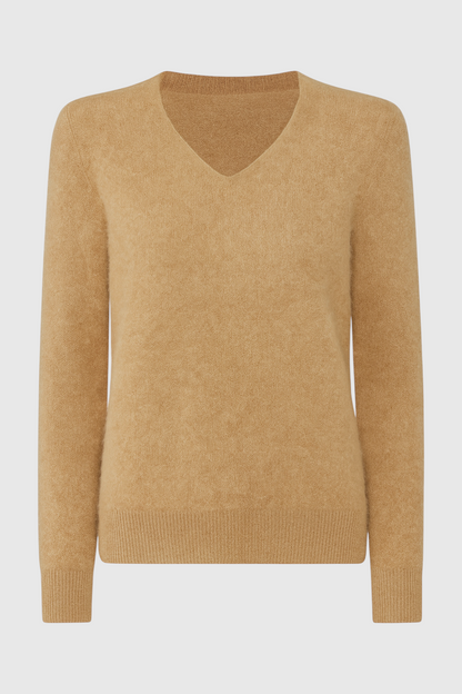 Cashmere V-Neck Sweater | Long Sleeve Knit, Slim Fit, Seamless Finish
