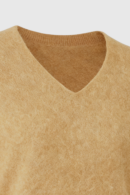 Cashmere V-Neck Sweater | Long Sleeve Knit, Slim Fit, Seamless Finish