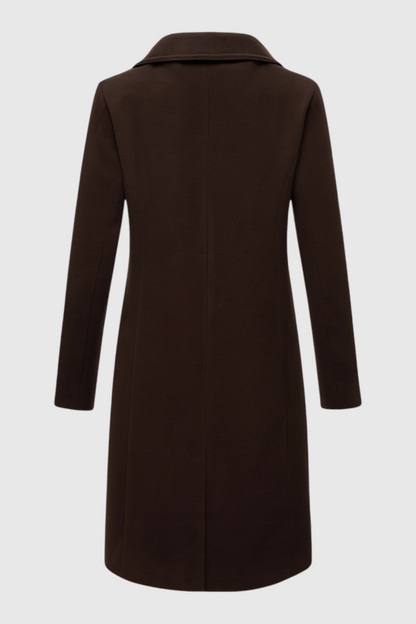 Long Double-Breasted Coat | Turn-Down Collar | Loose Fit
