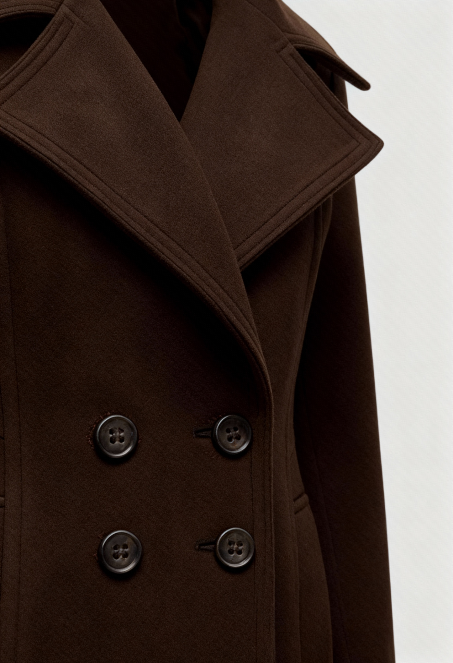 Long Double-Breasted Coat | Turn-Down Collar | Loose Fit