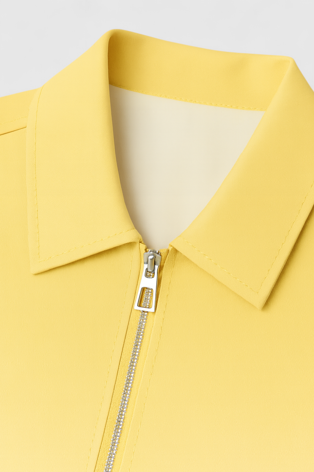 Maison Zip Front Jacket | Turn-Down Collar Relaxed Fit Winter