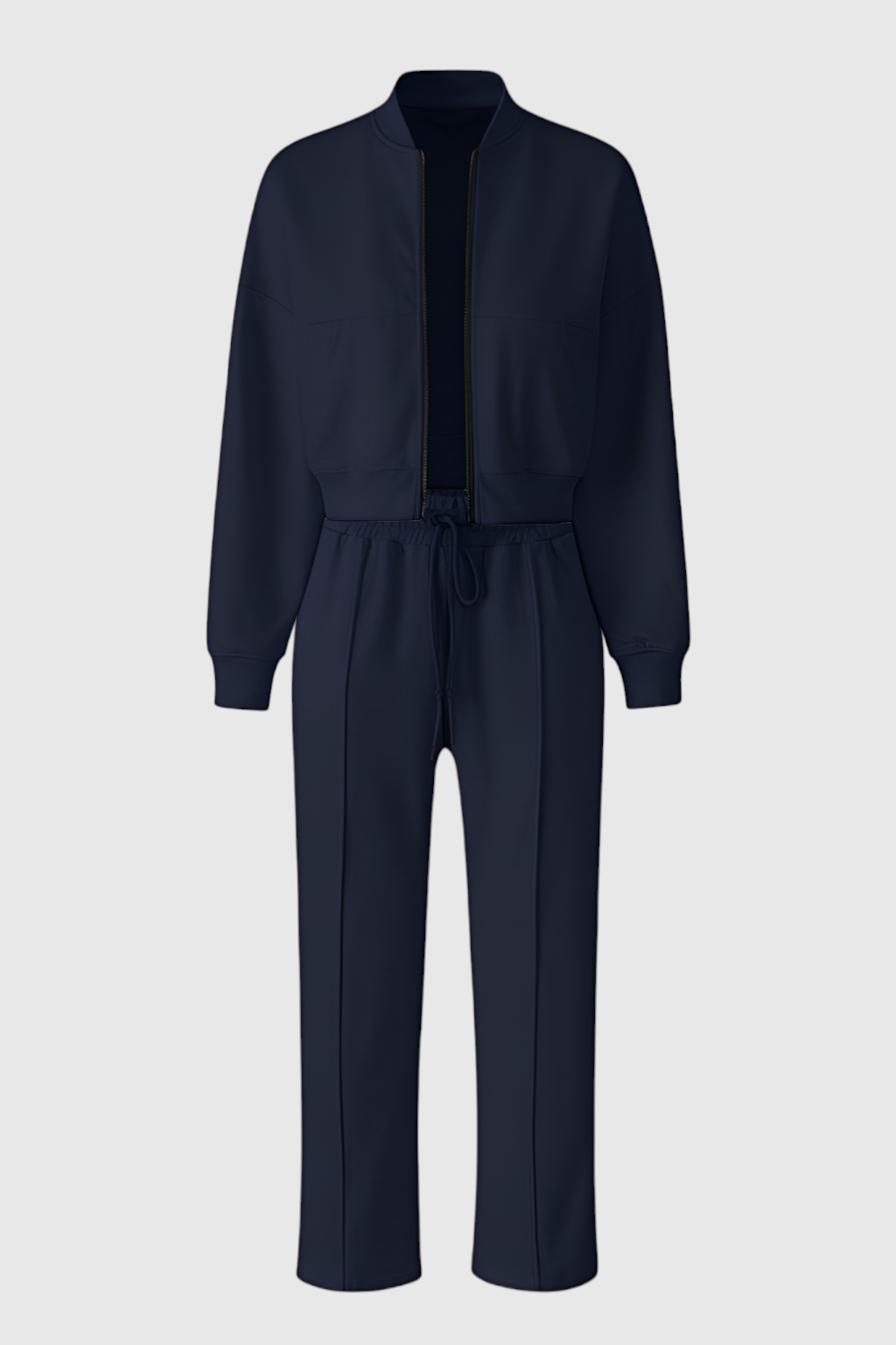 Dames Casual Donkerblauw Sweatshirt Broek Set