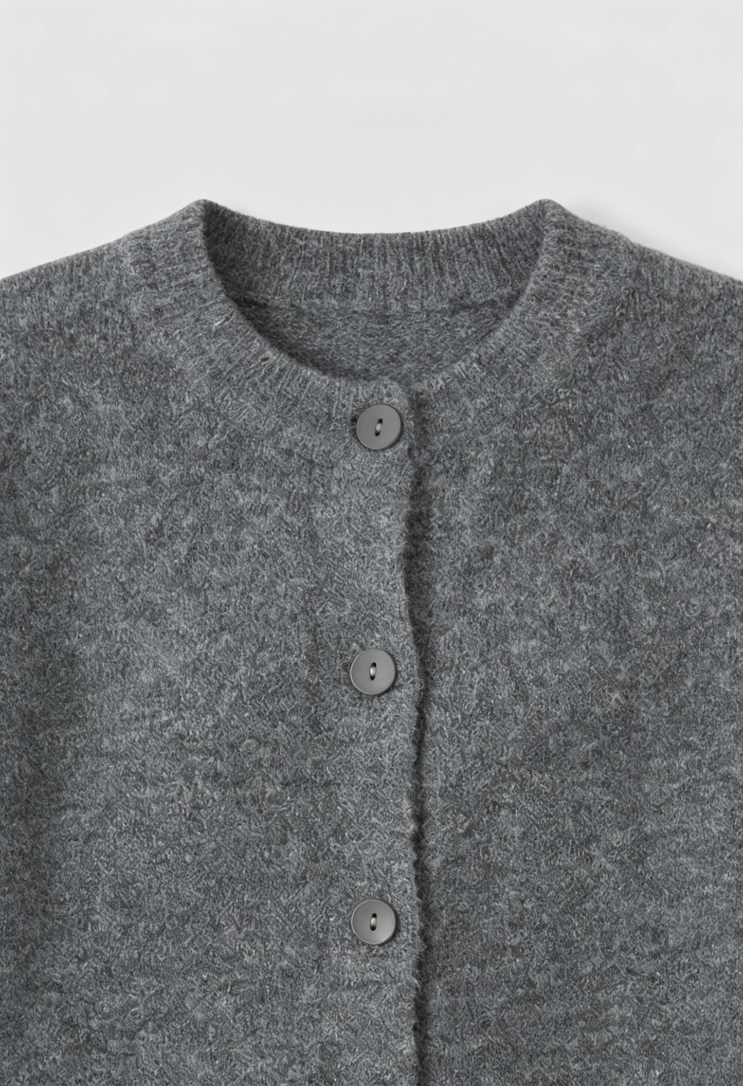Maison Round Neck Knit Cardigan | Button Front | Regular Fit | Cropped Length