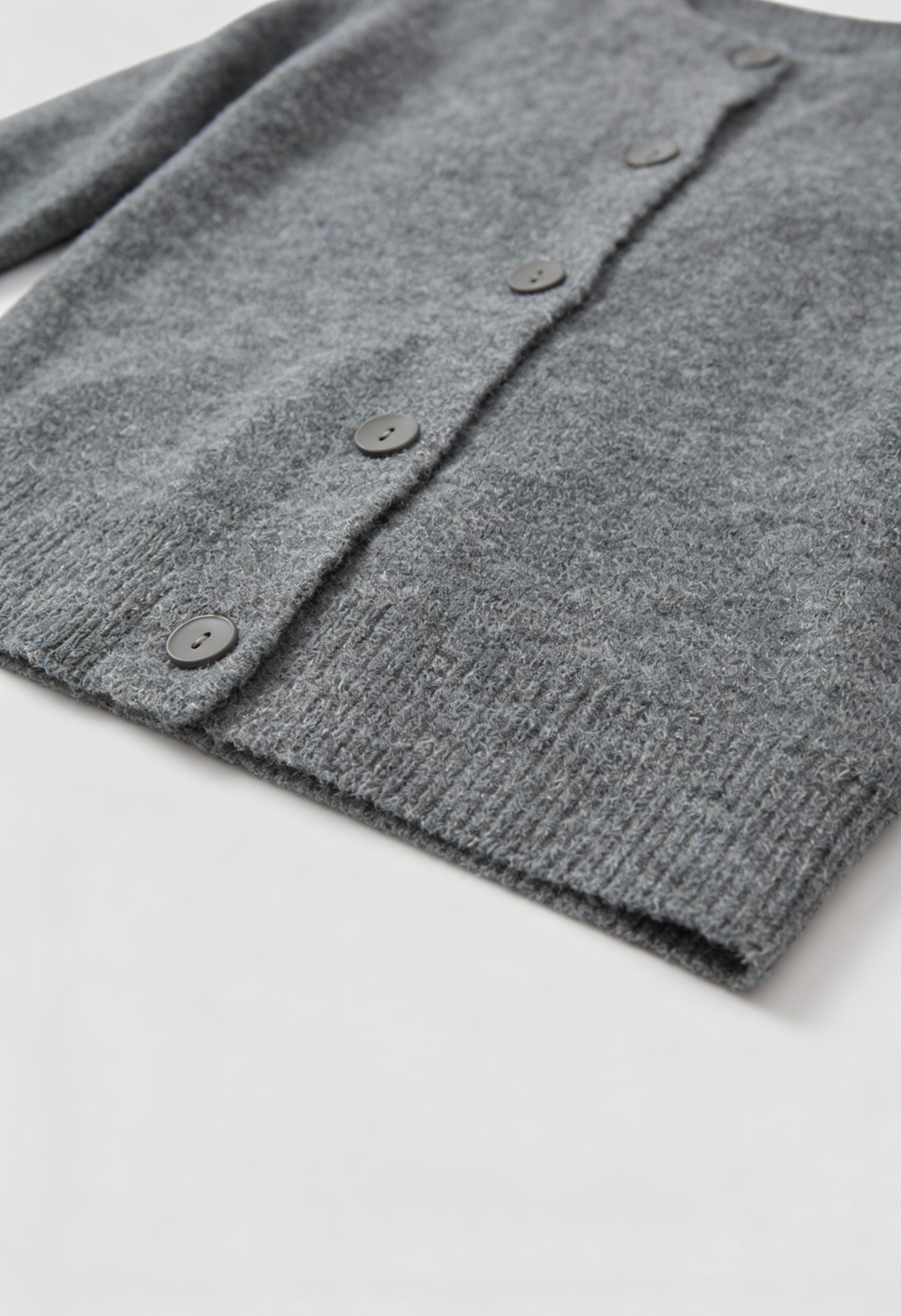 Maison Round Neck Knit Cardigan | Button Front | Regular Fit | Cropped Length