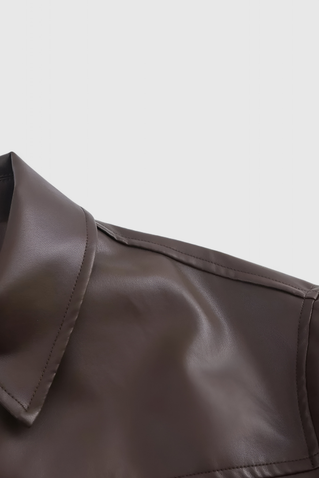 Maison Faux Leather Pilot Jacket | Zip Front Turn-Down Collar Autumn