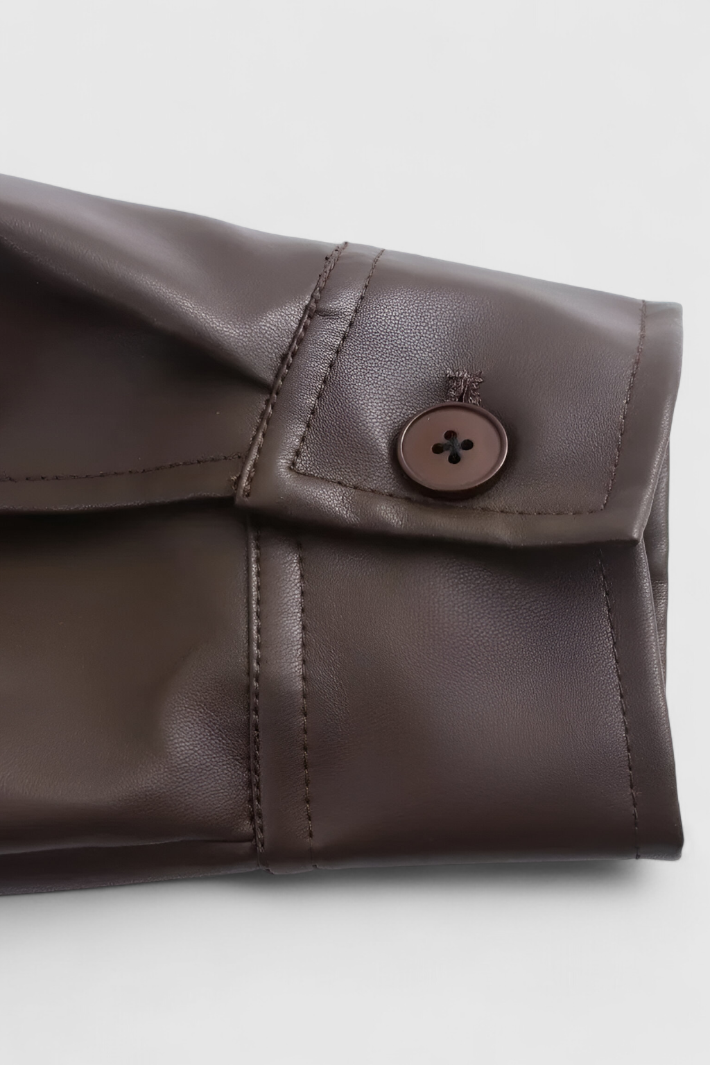Maison Faux Leather Pilot Jacket | Zip Front Turn-Down Collar Autumn