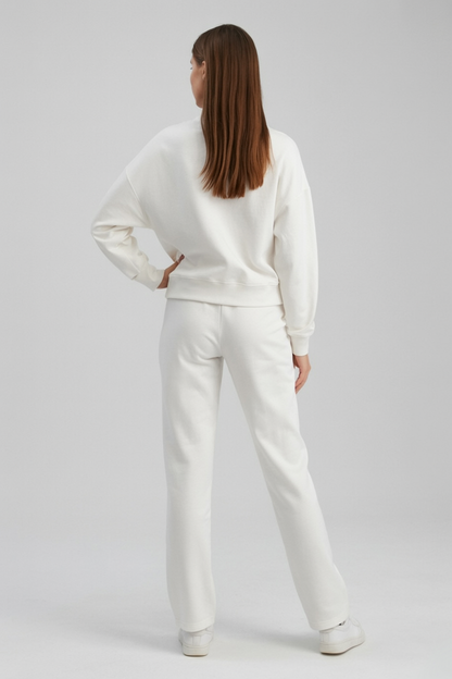 Dames Casual Wit Sweatshirt Broek Set