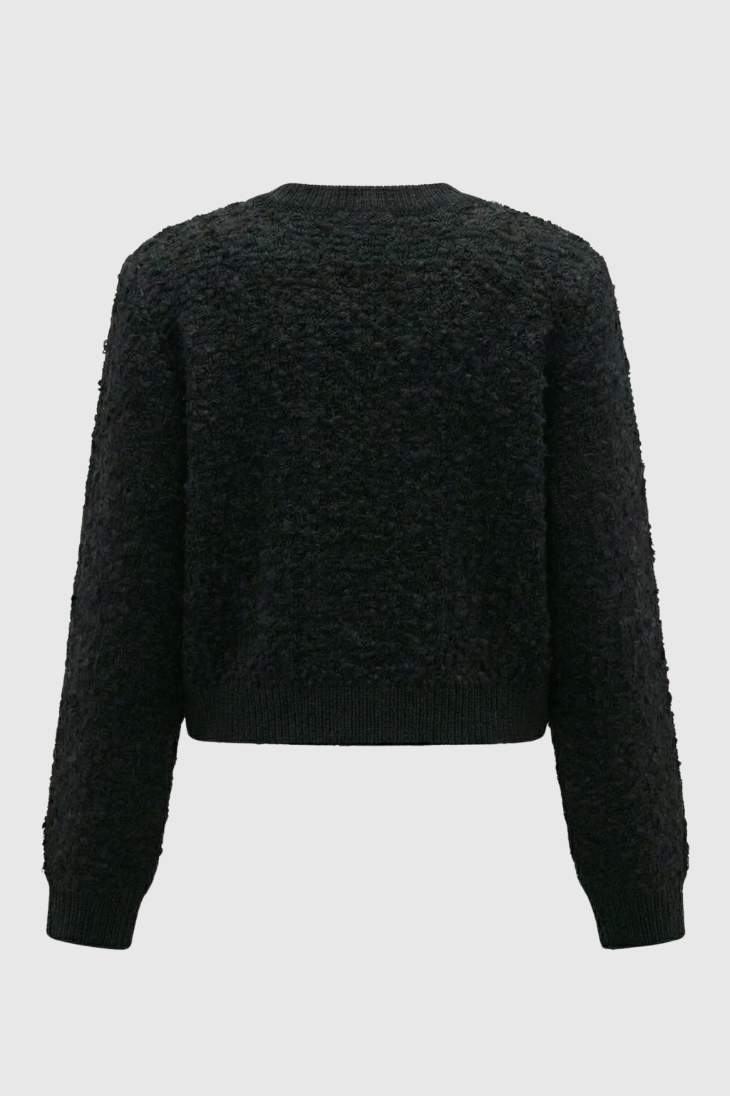 Maison Textured Knit Cardigan | Jewel Buttons | Round Neck | Relaxed Fit