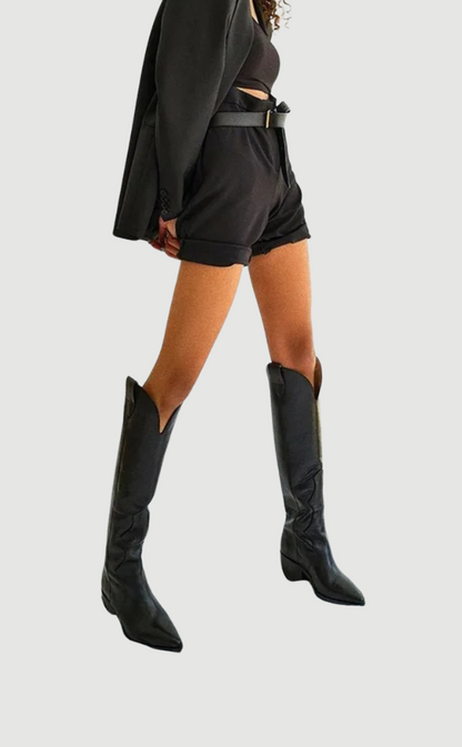Women Cowboy Boots Black