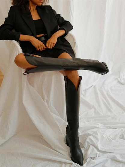 Women Cowboy Boots Black
