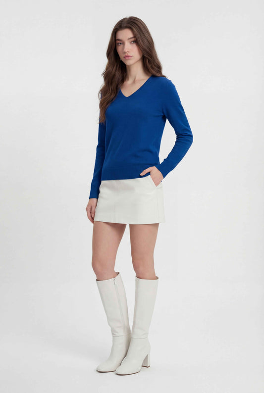 Cashmere V-Neck Sweater | Long Sleeve Knit, Slim Fit, Seamless Finish